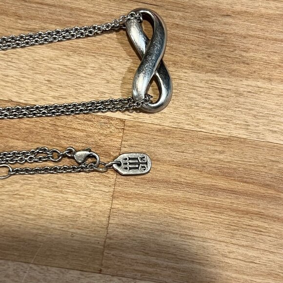 JAMES AVERY STERLING SILVER DOUBLE CHAIN INFINITY NECKLACE RETIRED - Picture 3 of 3